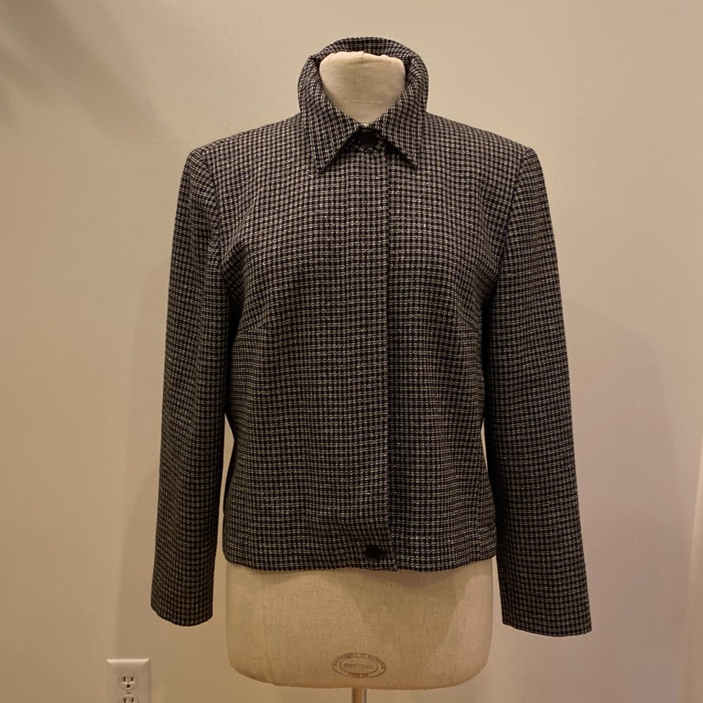 Pendleton Womens Black/White Small Check Blazer W… - image 1